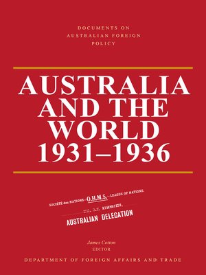 cover image of Australia and the World 1930—1936